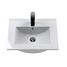 Arezzo 500 Matt Black Floor Standing Vanity Unit with White Slimline Basin + Handles