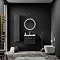 Arezzo 500 Matt Black Wall Hung 1-Drawer Vanity Unit with Brushed Brass Handle  Standard Large Image