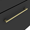 Arezzo 500 Matt Black Wall Hung 1-Drawer Vanity Unit with Gloss White Slimline Basin + Brushed Brass Handle