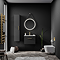 Arezzo 500 Matt Black Wall Hung 1-Drawer Vanity Unit with Gloss White Slimline Basin + Brushed Brass Handle
