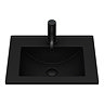 Arezzo 500 Matt Black Wall Hung 1-Drawer Vanity Unit with Matt Black Slimline Basin + Handle