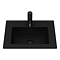 Arezzo 500 Matt Black Wall Hung 1-Drawer Vanity Unit with Matt Black Slimline Basin + Handle