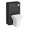 Arezzo 500 Matt Black WC Unit with Cistern, Brushed Brass Flush + Modern Pan Large Image