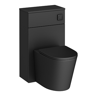 Arezzo 500 Matt Black WC Unit with Cistern, Flush + Matt Black Pan