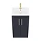Arezzo 500 Matt Blue Floor Standing Vanity Unit with Brushed Brass Handles  additional Large Image