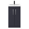 Arezzo 500 Matt Blue Floor Standing Vanity Unit with Chrome Handles  Standard Large Image