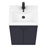 Arezzo 500 Matt Blue Floor Standing Vanity Unit with Matt Black Handles  additional Large Image