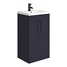 Arezzo 500 Matt Blue Floor Standing Vanity Unit with Matt Black Handles Large Image