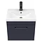 Arezzo 500 Matt Blue Wall Hung 1-Drawer Vanity Unit with Matt Black Handle  additional Large Image