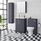 Arezzo 500 Matt Blue WC Unit with Cistern + Modern Pan  In Bathroom Large Image