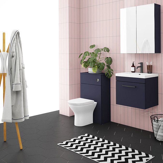 Arezzo 500 Matt Blue WC Unit with Cistern + Modern Pan  Newest Large Image