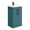 Arezzo 500 Matt Green Floor Standing Vanity Unit with Matt Black Handles Large Image