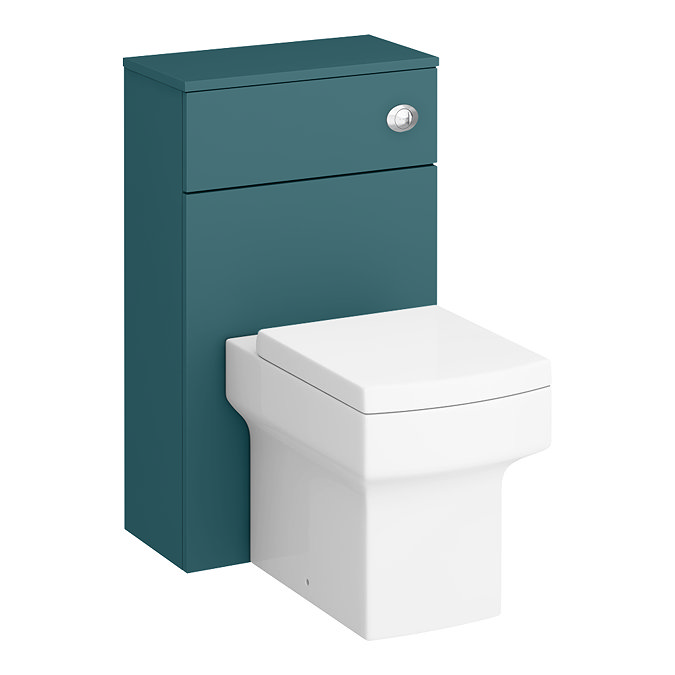 Arezzo 500 Matt Green WC Unit with Cistern + Square Pan Large Image