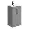 Arezzo 500 Matt Grey Floor Standing Vanity Unit with Chrome Handles Large Image