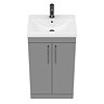 Arezzo 500 Matt Grey Floor Standing Vanity Unit with Matt Black Handles  additional Large Image