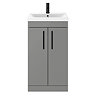 Arezzo 500 Matt Grey Floor Standing Vanity Unit with Matt Black Handles  Standard Large Image