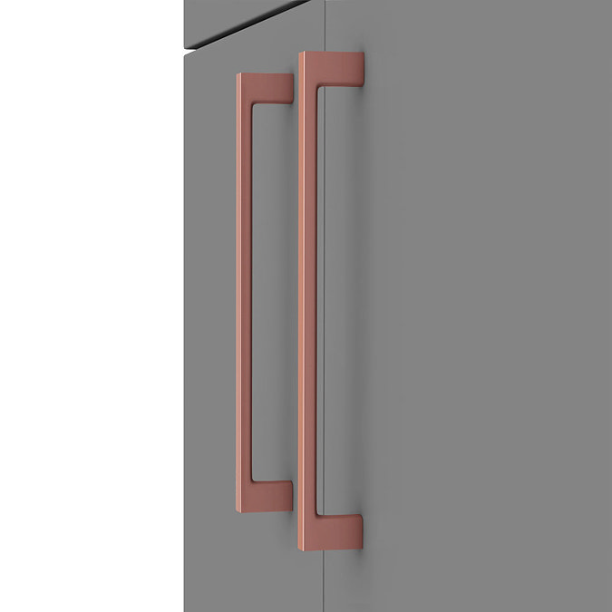 Arezzo 500 Matt Grey Floor Standing Vanity Unit with Rose Gold Handles Standard Large Image