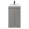 Arezzo 500 Matt Grey Floor Standing Vanity Unit with Rose Gold Handles Feature Large Image