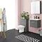 Arezzo 500 Matt Grey Wall Hung 1-Drawer Vanity Unit with Chrome Handle In Bathroom Large Image