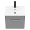 Arezzo 500 Matt Grey Wall Hung 1-Drawer Vanity Unit with Chrome Handle Newest Large Image