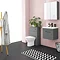 Arezzo 500 Matt Grey Wall Hung 1-Drawer Vanity Unit with Matt Black Handle  In Bathroom Large Image