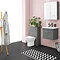 Arezzo 500 Matt Grey Wall Hung 1-Drawer Vanity Unit with Rose Gold Handle  In Bathroom Large Image