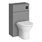 Arezzo 500 Matt Grey WC Unit with Cistern, Matt Black Flush + Modern Pan