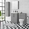 Arezzo 500 Matt Grey WC Unit with Cistern + Modern Pan  In Bathroom Large Image