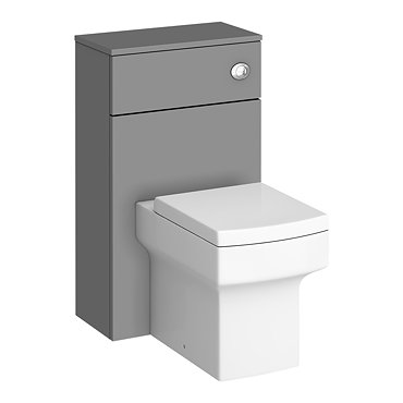 Arezzo 500 Matt Grey WC Unit with Cistern + Square Pan  Feature Large Image