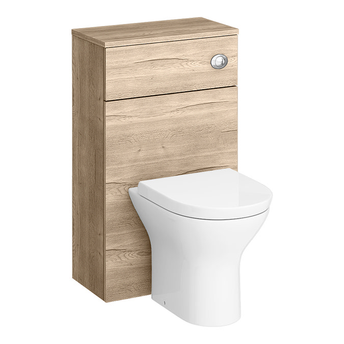 Arezzo 500 Rustic Oak WC Unit with Cistern + Modern Pan Large Image