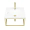 Arezzo 500 Wall Hung Basin with Brushed Brass Towel Rail Frame  Standard Large Image