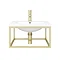 Arezzo 500 Wall Hung Basin with Brushed Brass Towel Rail Frame  In Bathroom Large Image