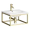 Arezzo 500 Wall Hung Basin with Brushed Brass Towel Rail Frame Large Image