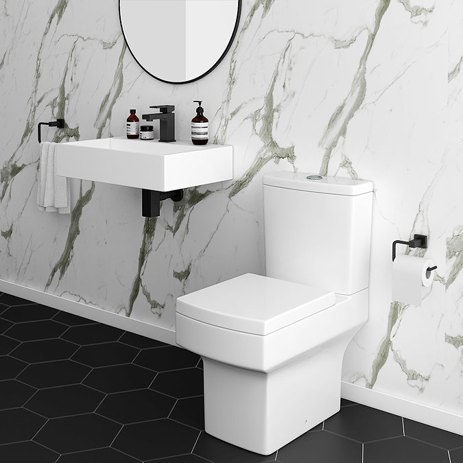 Arezzo 500mm Wall Mounted / Countertop Stone Resin Basin with Hidden Waste Cover  In Bathroom Large 