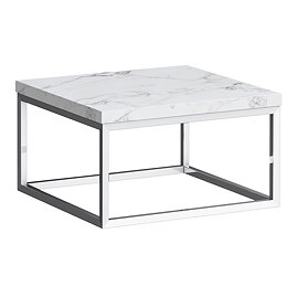 Arezzo 500 White Marble Effect Worktop with Chrome Towel Rail Frame Large Image