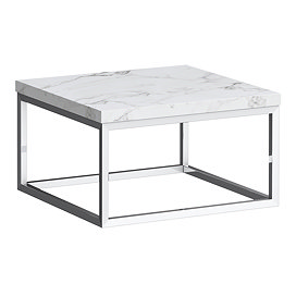 Arezzo 500 White Marble Effect Worktop with Chrome Towel Rail Frame Large Image