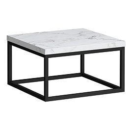 Arezzo 500 White Marble Effect Worktop with Matt Black Towel Rail Frame Large Image