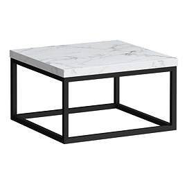 Arezzo 500 White Marble Effect Worktop with Matt Black Towel Rail Frame Large Image