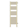 Arezzo 500 x 1800 Floor Standing Space-Saving Heated Towel Rail – Brushed Brass