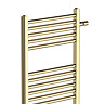 Arezzo 500 x 1800 Floor Standing Space-Saving Heated Towel Rail – Brushed Brass