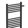 Arezzo 500 x 1800mm Floor Standing Space-Saving Heated Towel Rail – Matt Black