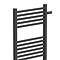 Arezzo 500 x 1800mm Floor Standing Space-Saving Heated Towel Rail – Matt Black