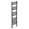 Arezzo 500 x 1800mm Floor Standing Space-Saving Heated Towel Rail – Matt Black