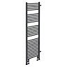 Arezzo 500 x 1800mm Floor Standing Space-Saving Heated Towel Rail - Matt Black