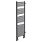 Arezzo 500 x 1800mm Floor Standing Space-Saving Heated Towel Rail - Matt Black