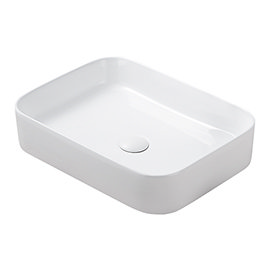 Arezzo 500 x 370mm Curved Rectangular Counter Top Basin - Gloss White Medium Image