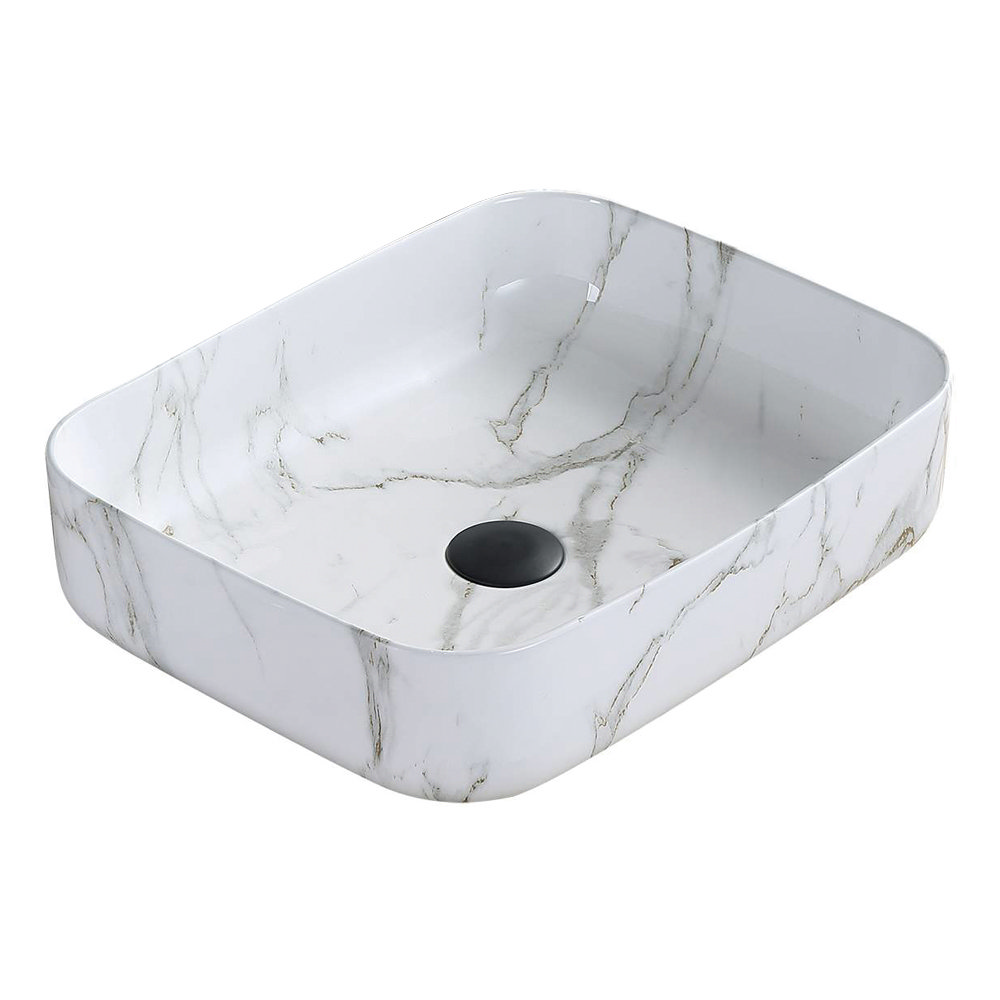 Arezzo 500 x 390mm Curved Rectangular Counter Top Basin - Gloss White ...