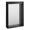 Arezzo 500 x 700 Matt Black LED Mirror with Motion Sensor, Wireless Mobile Charger, Toothbrush Charger and Anti-Fog