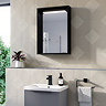 Arezzo 500 x 700 Matt Black LED Mirror with Motion Sensor, Wireless Mobile Charger, Toothbrush Charger and Anti-Fog