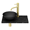 Arezzo 500mm Black Carrara Marble Floating Shelf with Round Matt Black Basin